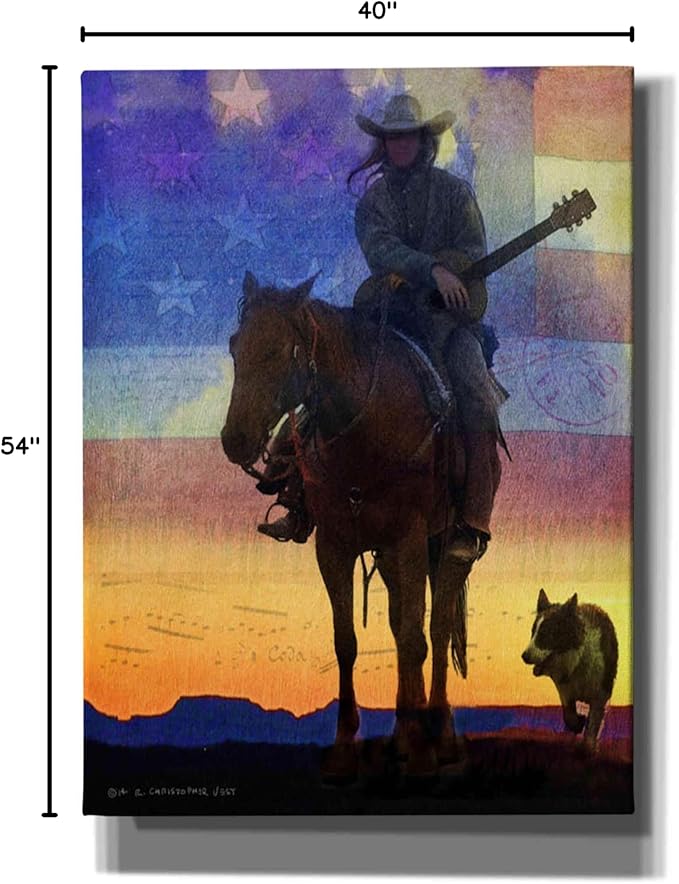 Epic Graffiti 'American Cowgirl' by Chris Vest, Canvas Wall Art, 40"x54"