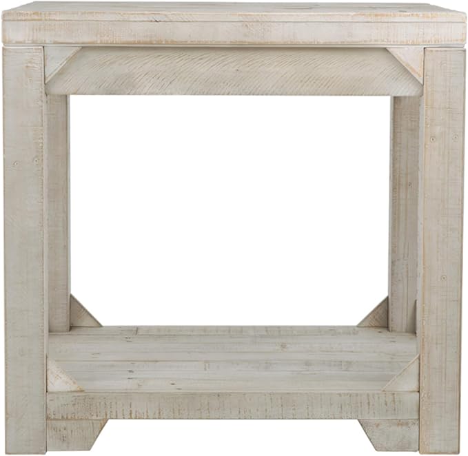 Signature Ashley Farmhouse Lift Top Coffee Table and End Table Set | Whitewash Weathered Finish