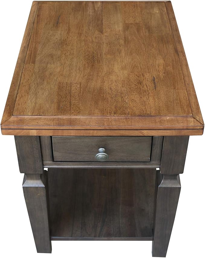 IC INTERNATIONAL CONCEPTS Vista Solid Wood End Table in Hickory/Washed Coal