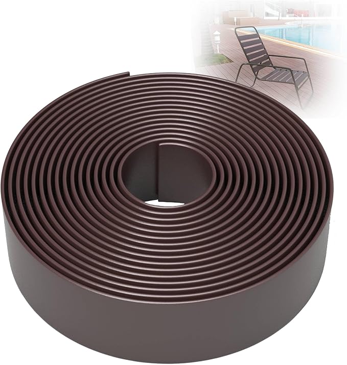 KOMORAX 100ft Long 1.5" Wide Vinyl Chair Strapping. Repair & Replacement Matte Finish. for Patio Outdoor Lawn Garden Durable Attractive (Brown)