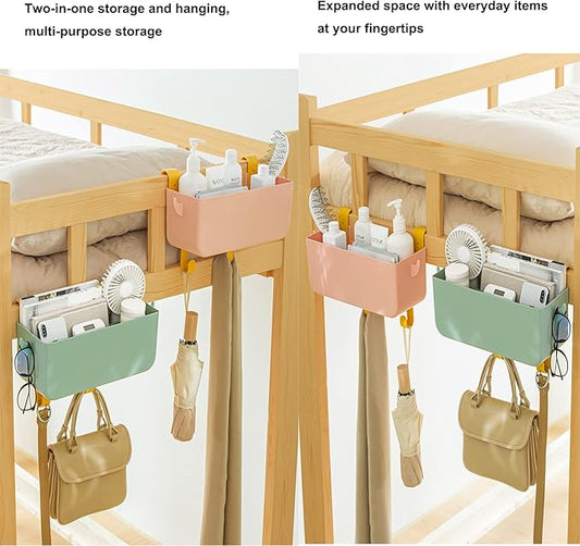 Bedside Organizer Storage Caddy Hanging as Bunk Bed Storage Accessories Handrail Multi Pockets for Dorm Bunk Bed Shelf