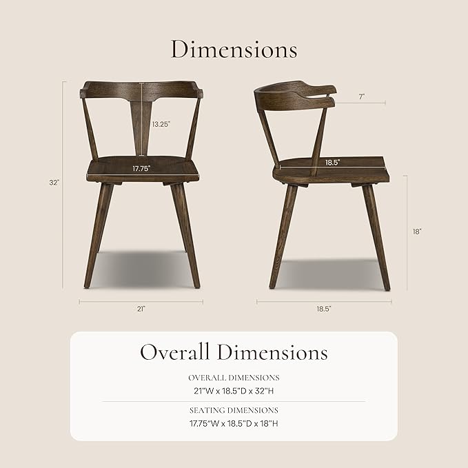 Poly & BARK Mid Century Modern Enzo Dining Chair in Tundra Brown