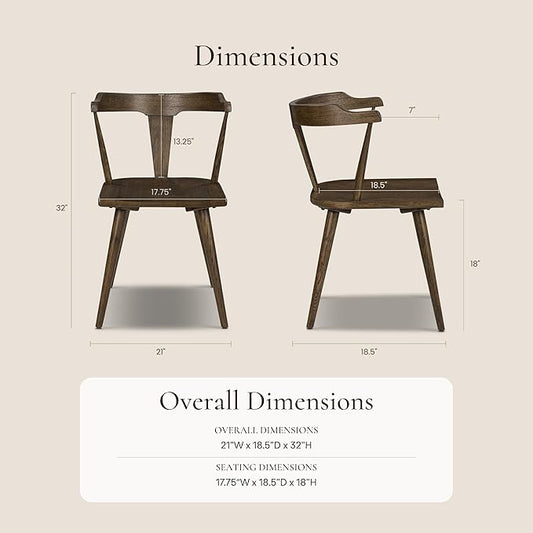 Poly & BARK Mid Century Modern Enzo Dining Chair in Tundra Brown