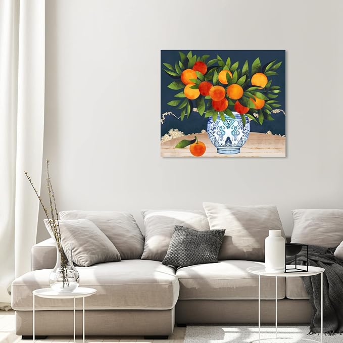 The Oliver Gal Artist Co. Food and Cuisine Wall Art Canvas Prints 'Fruits and Porcelain' Fruits