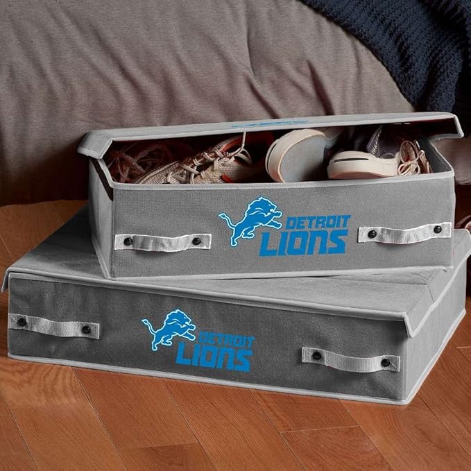Franklin Sports NFL Under Bed Storage Bins - Folding Organizer Containers - NFL Team Office, Bedroom + Living Room Décor