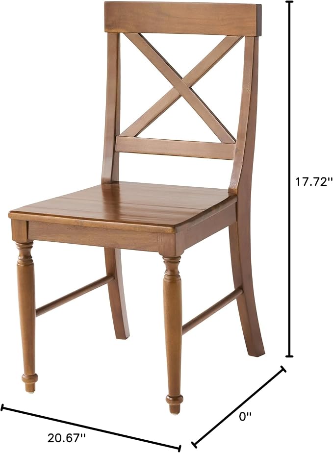 Christopher Knight Home Rovie Acacia Wood Dining Chairs, 2-Pcs Set, Dark Oak