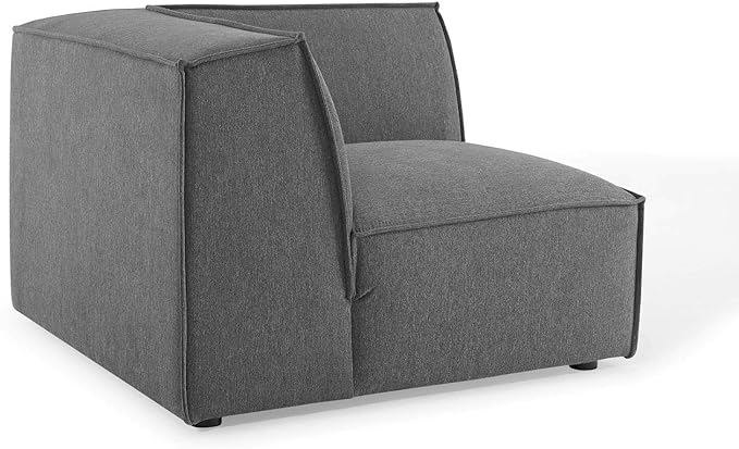 Modway Restore 8-Piece Upholstered Sectional Sofa in Charcoal