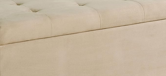 Linon Carmen Shoe Storage Ottoman, 20" x 48" x 20", Beige