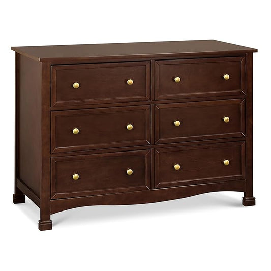 DaVinci Kalani 6-Drawer Baby Dresser for Nursery - Wooden Double Chest of Drawers for Kids, Boys and Girls - Multi-Purpose Storage Espresso Dresser for Bedroom, Living Room & Hallway, Easy to Assemble