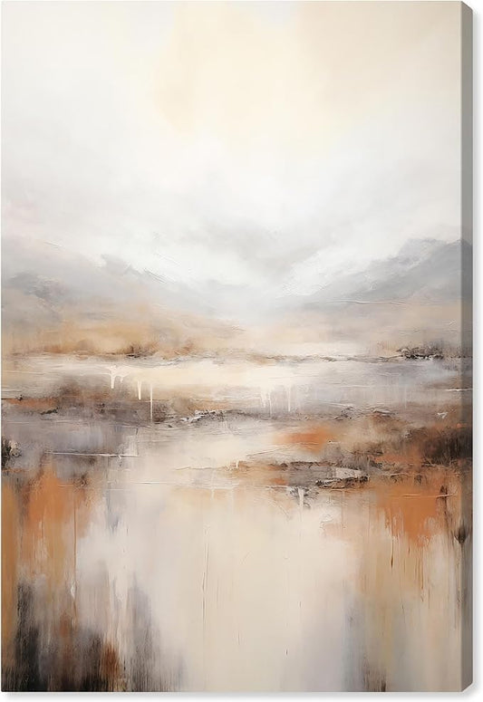 Art Remedy Natural Cascades Canvas Muted Abstract Wall Art, Gallery Wrapped, 36" x 54"