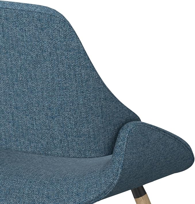 SIMPLIHOME Malden Dining Chair in Denim Blue Linen Look Fabric, 22.8 x 20.9 x 30.9 inches, Bentwood Design with Light Wood Legs for Dining Room
