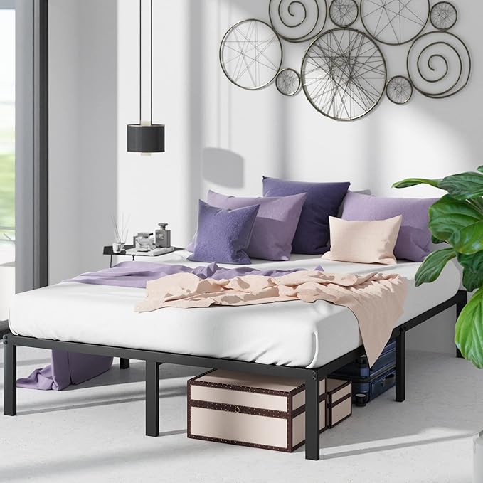 ZINUS Yelena 14 Inch Metal Platform Bed Frame, Steel Slat Support, No Box Spring Needed, Easy Assembly, King