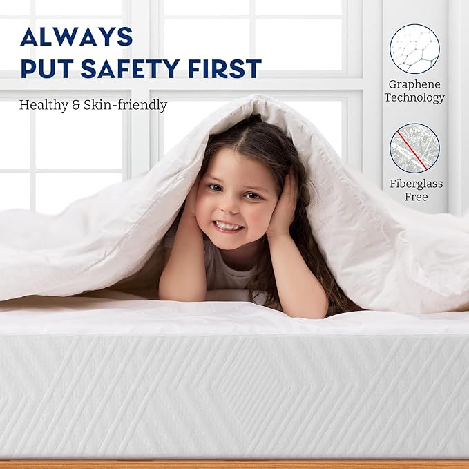 MLILY EGO Memory Foam Mattress, 10 inch Medium Firm Mattress Bed in a Box Green Tea and Cooling Gel Infused CertiPUR-US Certified, Made in USA (Queen)