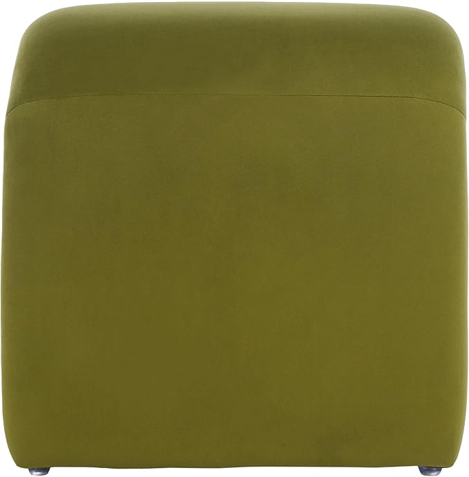 SAFAVIEH Home Collection Kibo Olive Velvet Waterfall Curved Ottoman (Fully Assembled)