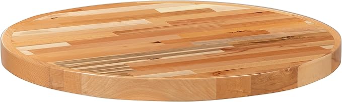 Flash Furniture Mayfair 30" Round Butcher Block Style UV Treated Commercial Grade Table Top