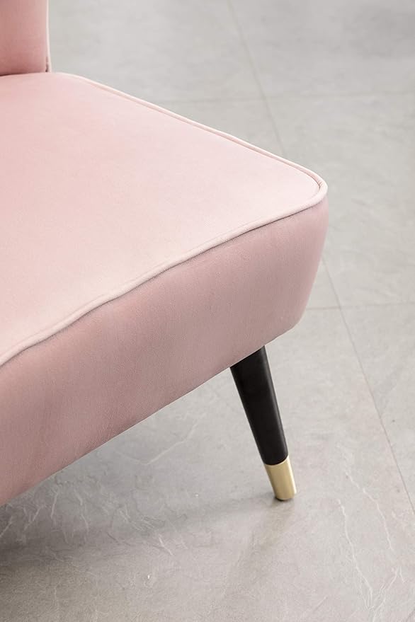 Elon Contemporary Velvet Upholstered Accent Chair, Pink