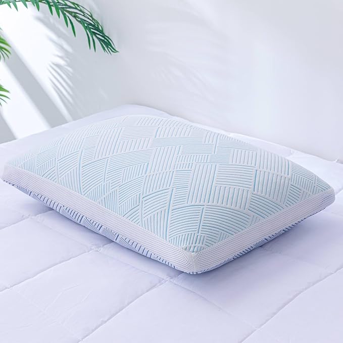 Cotelovo Shredded Memory Foam Cooling Soft Bamboo Viscose Pillow Adjustable Hypoallergenic Hotel Quality Pillow for Side, Back or Stomach Sleeper, Oeko-TEX Certified King Size