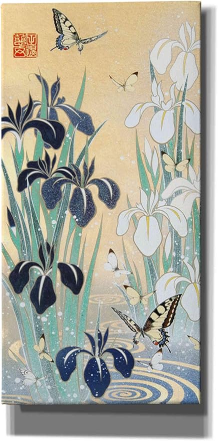 Epic Graffiti 'Iris and Butterfly' by Zigen Tanabe, Canvas Wall Art, 30"x60"