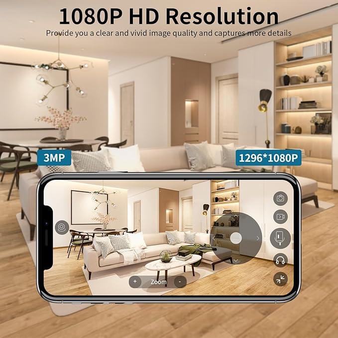VSTARCAM 3MP Security Camera, Built-in Battery, Low-Light Full-Color Night Vision, Motion Detection, Siren, 2-Way Audio, Remote Viewing, Cloud & SD Card Storage (up to 256GB)