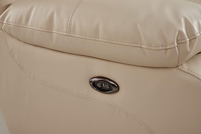 Betsy Furniture Power Reclining Bonded Leather Living Room Set (Beige, Sofa)