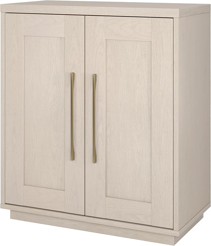 Henn&Hart 28" Accent Cabinet, Modern Sideboard Buffet Cabinet with 2 Doors and an Adjustable Shelf for Living Room, Dining Room, Bedroom or Entryway, Alder White
