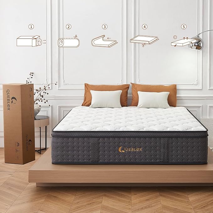 Full Mattress,12 Inch Full Size Hybrid Mattresses in a Box, Memory Foam and Independent Pocket Springs for Pressure Relief, CertiPUR-US Certified, Medium Firm