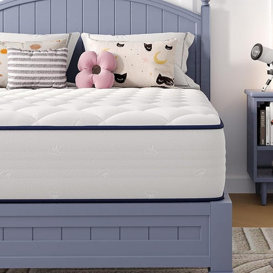 Avenco Twin Mattress, 6 Inch Twin Size Mattress for Kids with Individually Smarts Pocket Springs for Back Pain Relief, Hypoallergenic Fabric Colchones Box Spring No Need, Medium Plush