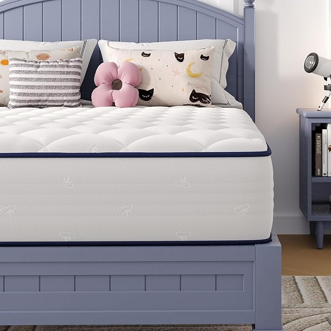 Avenco Twin XL Mattress, 8 Inch Twin XL Size Mattress for Kids with Individually Smarts Pocket Springs for Back Pain Relief, Hypoallergenic Fabric Colchones TXL Box Spring No Need, Medium Plush