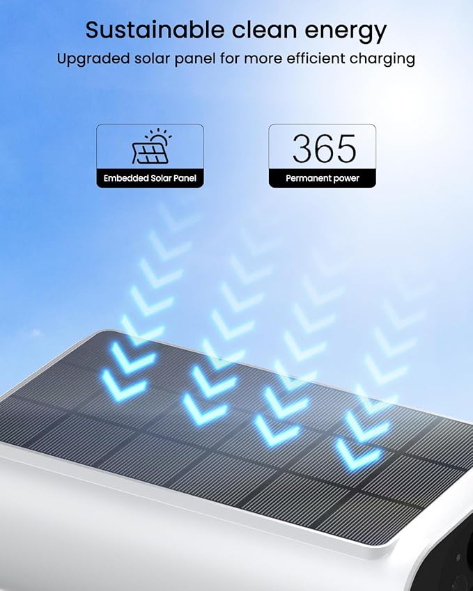 Solar Security Cameras Wireless Outdoor, 4 Cam-Kit, 4MP Solar Security Camera Wireless System, Color Night Vision, Motion Detection, No Monthly Fee, 64GB Memory Card