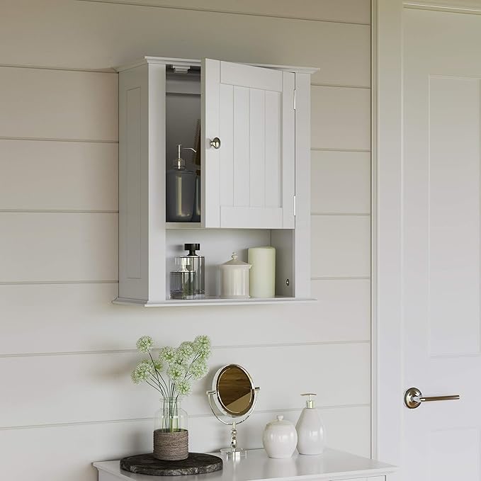 RiverRidge Ashland Bathroom Storage Cabinet Bundle with Shelves and Drawer