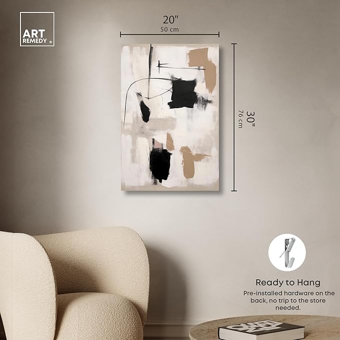 Art Remedy Strings in Abstraction Canvas Muted Abstract Wall Art, Gallery Wrapped, 20" x 30"