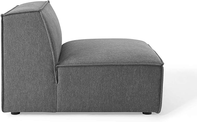 Modway Restore 6-Piece Upholstered Sectional Sofa in Charcoal