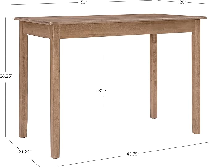 Linon Carter Brown with Greywash Wooden Counter Height Tavern Table