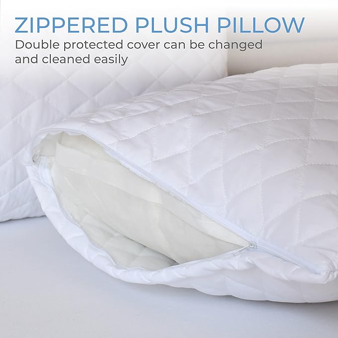 Diamond Elegant Bed Pillows in Bulk for Sleeping Queen Size 10 Pack Pillows, Hotel Pillows for Side Back & Stomach Sleepers, 100% Cotton Cover, Microfiber Washable - Set of 10
