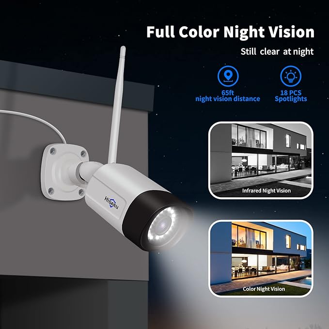 Hiseeu 5MP Wireless Pro Security Camera Wireless Outdoor, Home Security, Spotlight Color Night Vision, 2.4Ghz & 5Ghz Wi-fi, SD Card and Cloud Storage Supported, Compatible with Alexa