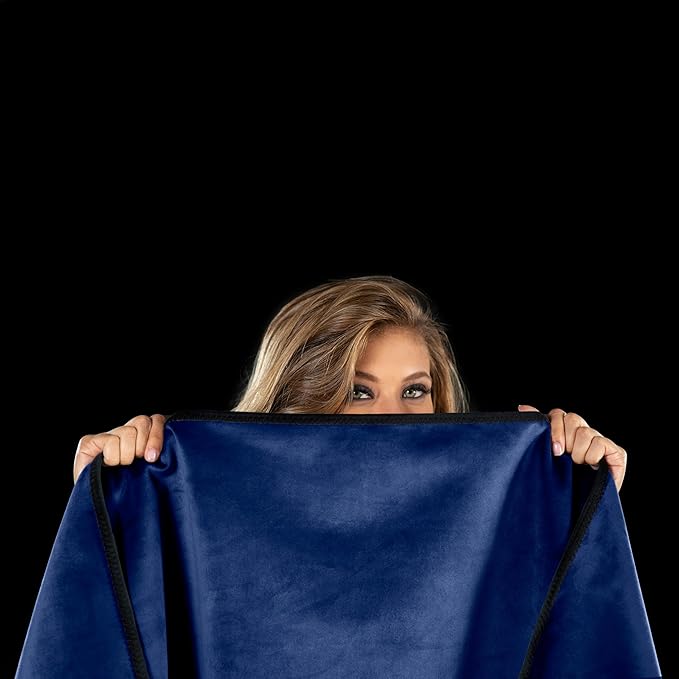 Avana Waterproof Throw - Sensual Blanket for Adults - Made in The USA - Small Size, Micro-Velvet Blue