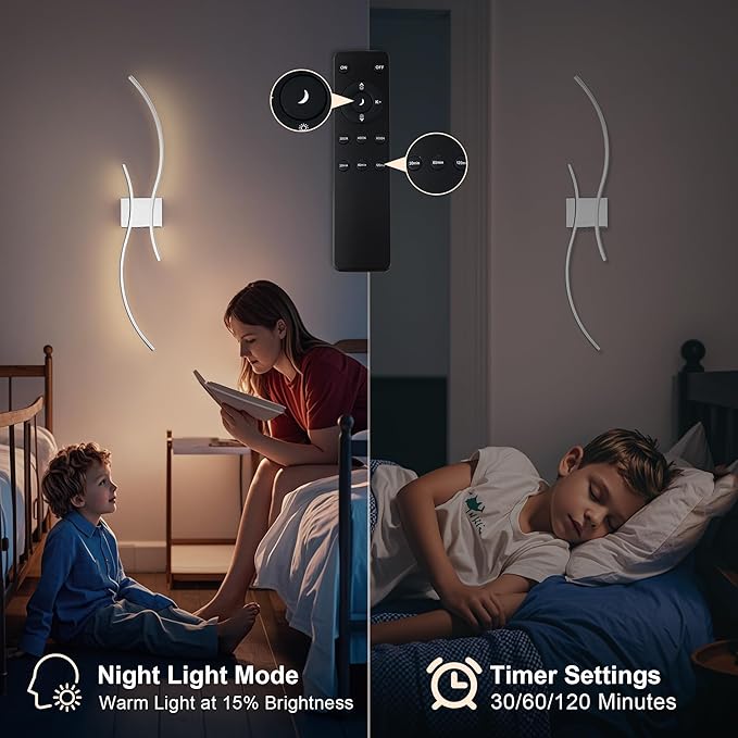 Battery Operated Wall Sconces Set of Two with Remote Control, Battery Wall Light, Stepless Colors 3000K-6000K & Dimming, Chrome Rechargeable Wall Sconces for Living Room, Hallway, Bedroom, 39.3 Inch
