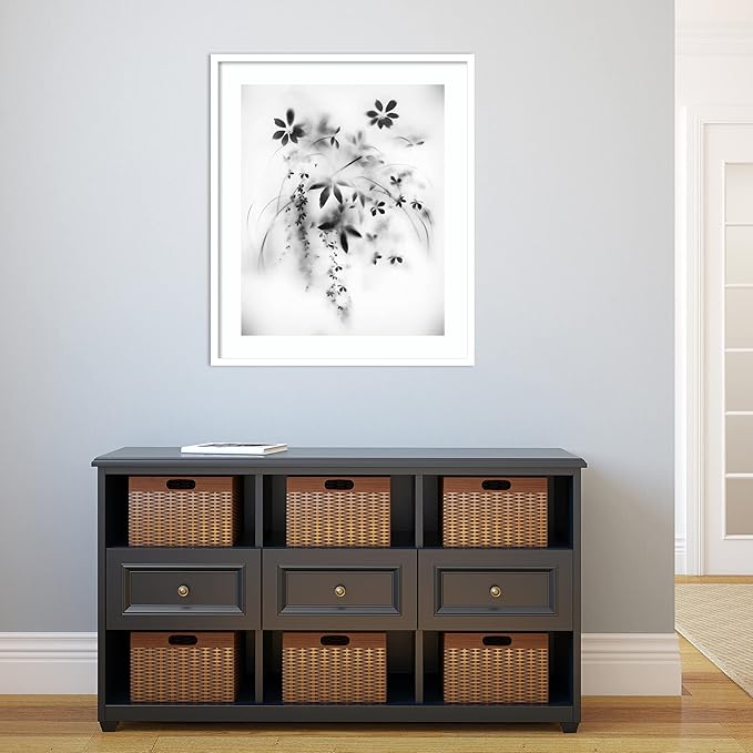 Amanti Art Framed Wall Art Print 33x28 Natural Floral Veil by Teis Albers, Nature Wall Art, Modern Contemporary Decor, Large Poster Painting Artwork for Living Room, Bedroom, Bathroom, Kitchen,