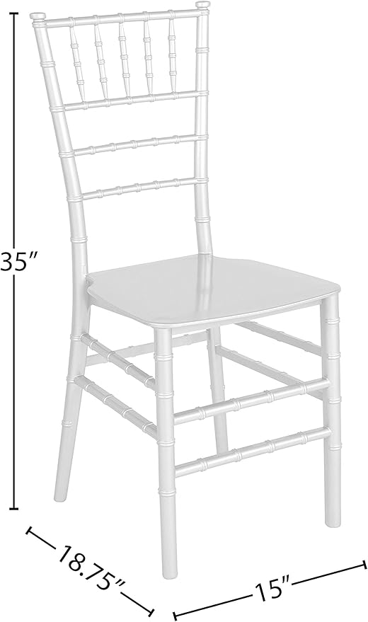 Flash Furniture 2 Pack HERCULES Series Silver Resin Stacking Chiavari Chair