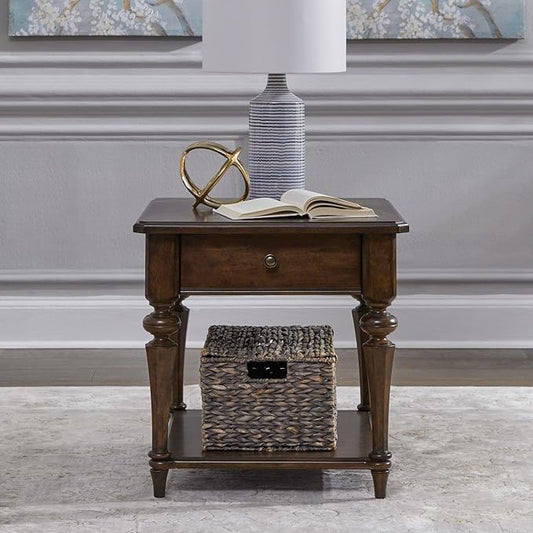 Liberty Furniture Arden Road Living Room Drawer End Table - Satin Cherry