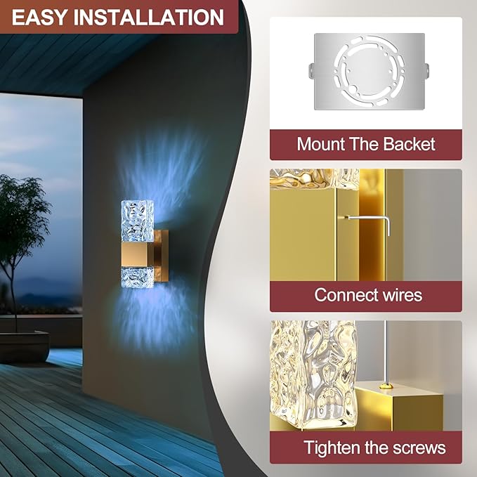 Wall Sconces Set of 2, Smart Dimmable LED Wall Sconces RGB 3000K-6000K, Hardwired Wall Sconce with Alexa,Remote Control, for Home Wall Decoration in Bedroom, Living Room,Hallway,Porch