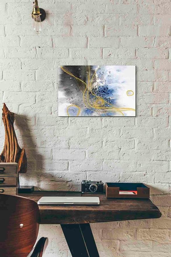 Epic Graffiti 'Coastal Watercolor Abstract' by Irena Orlov, Canvas Wall Art, 18"x12"