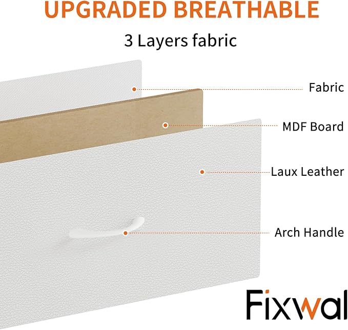 Fixwal White Tall Dresser for Bedroom, Closet Organizers and Storage Tall Fabric Dresser for Closet, Drawer Organizer with 5 Drawers, Bedroom Furniture