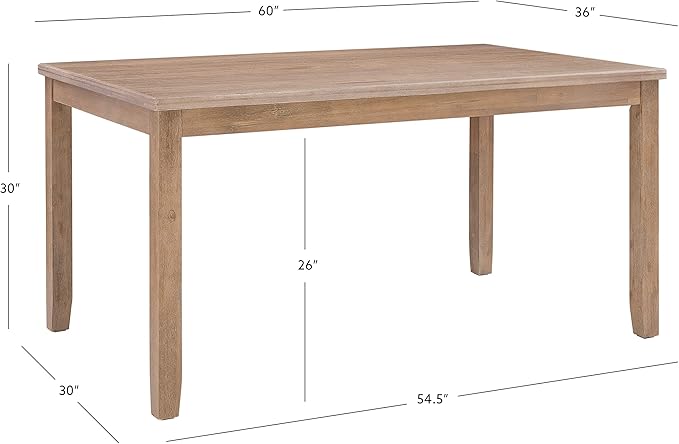 Linon Carter Greywash Wooden Dining Table