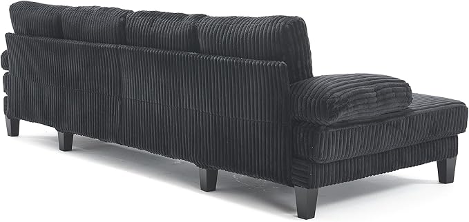 Eafurn Symmetrical U Shaped Sectional Sofa with Double Chaise Lounge,Modern Corduroy Upholstered Oversized Corner Couch, Deep Seat Comfy 4-Seater Sofa w/Pillow-top Armrest for Living Room