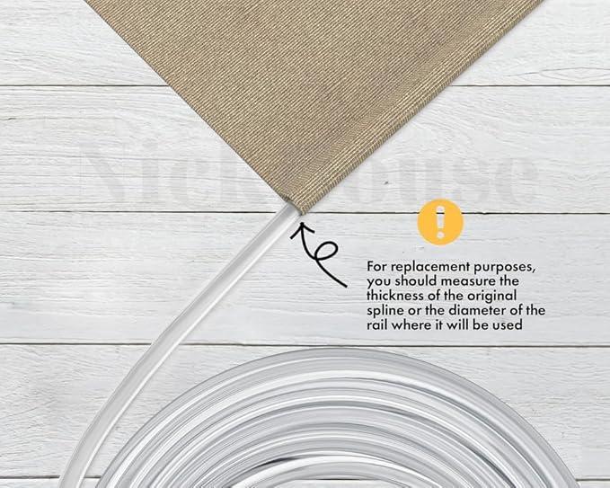 25' Foot .25" Vinyl Sling Spline for Patio Outdoor Pool Furniture Repair or Replacement Awning Cord for Sling Chair