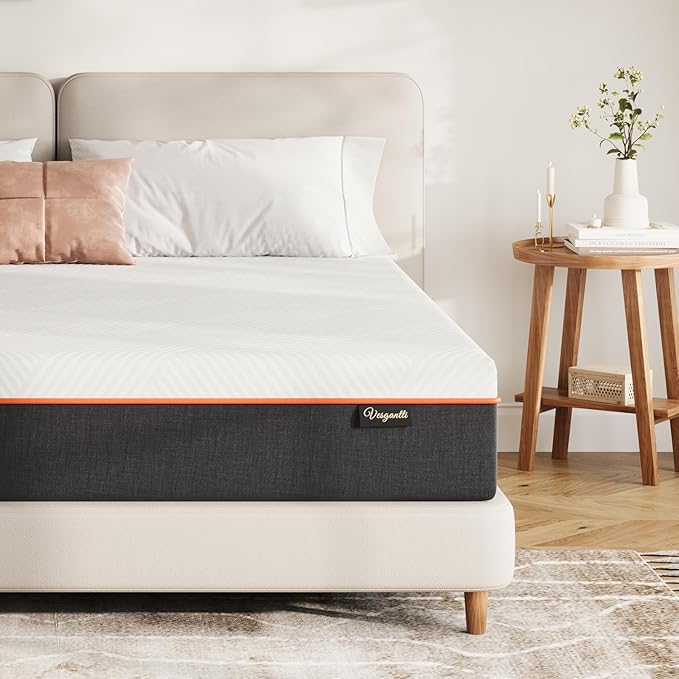 Vesgantti Full Mattress, 12 Inch Gel Memory Foam Mattress Full Size with Comfort Foam for Pressure Relief & Cool Sleep & Body Support, Made in USA, Medium Feel Bed in a Box, White