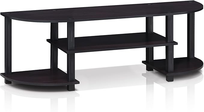 Furinno Turn-S-Tube Wide TV Entertainment Center, Dark Walnut