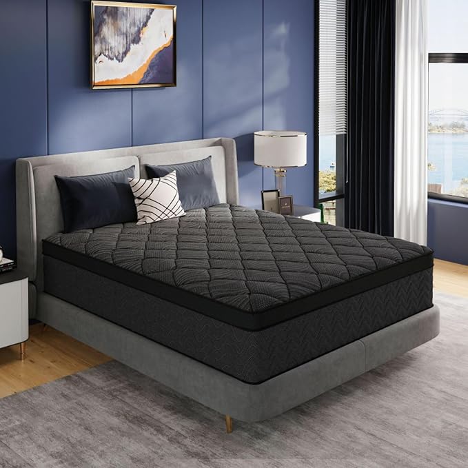 Full Size Mattress, 10 Inch Luxury Hybrid Full Mattress in a Box, Medium Firm Mattresses with Cooling Gel Memory Foam & Pocket Springs, Double Additional Support, 365-Night Trial