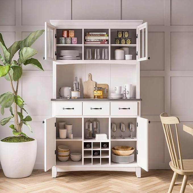homestyles Server sideboards-buffets-credenzas, Hutch, Off White